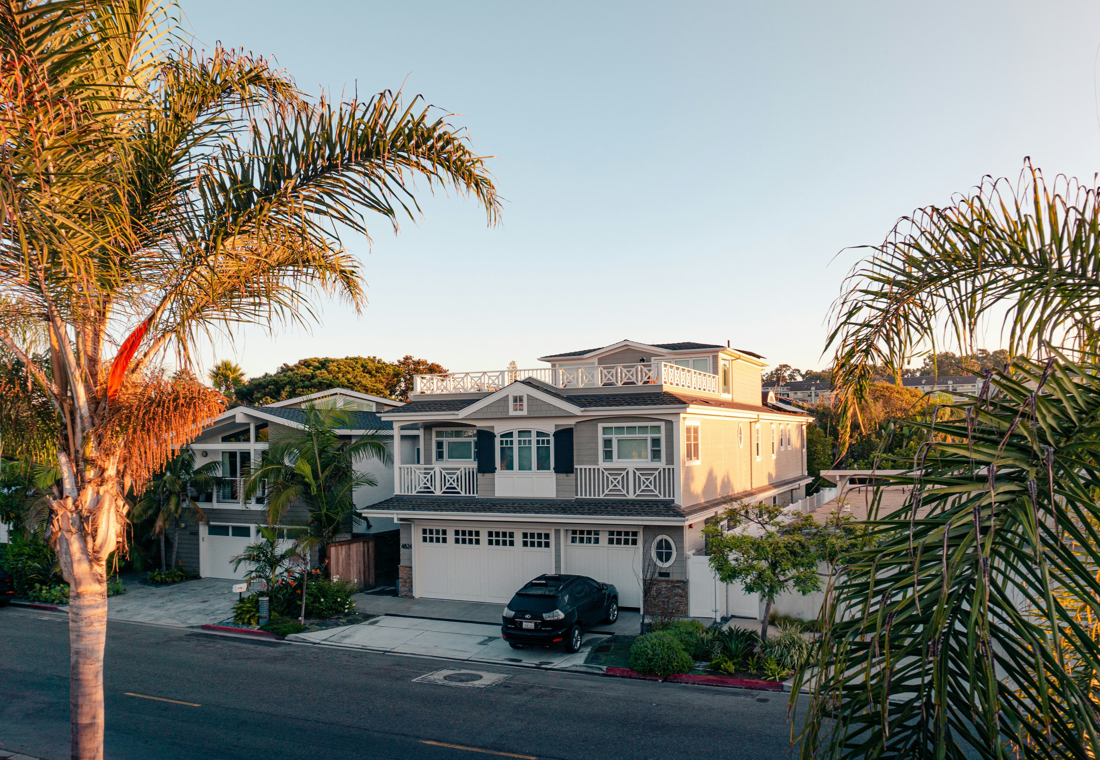 California home in a residential neighborhood